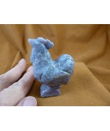(Y-CHI-RO-712) Gray purple ROOSTER bird roosters gemstone chicken hen fi... - £17.57 GBP
