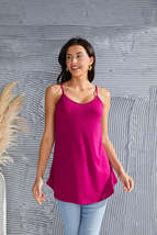 Full Size Spaghetti Strap V-Neck Flowy Tunic Cami - $29.13