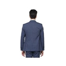 Men 3pc European Suit WESSI by J.VALINTIN Extra Slim Fit JV33 Navy Window Pane image 2