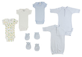 Boy 100% Cotton Preemie Boys Onezies, Gowns and MIttens Preemie - £25.73 GBP