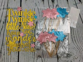 Gender Reveal Cake Topper How we Wonder What You are 26pc Stars - £16.13 GBP