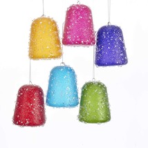 Kurt Adler Glittered Gum Drop Ornaments - Set of 6 - £35.60 GBP