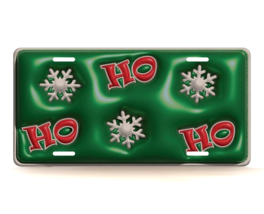 Christmas Ho Ho Ho with snowflakes Inflated Novelty License Plate - $294.32 MXN