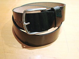 Tex Tan Mens Black Belt Dress Work Casual Size 34 Genuine Leather Silver... - £12.25 GBP