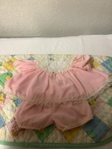 Vintage Cabbage Patch Kids Pink Dress With Lace &amp; Matching Bloomers 1980’s - £43.48 GBP