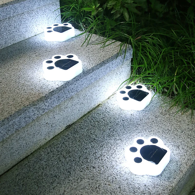 Hts led ground light garden decoration outdoor solar panels lamp bear paw stairs street thumb200