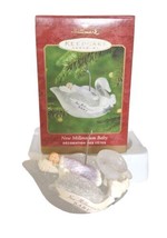 Vtg Hallmark 2000 Baby&#39;s First Christmas Ornament New Millennium Baby Swan Nib - £18.40 GBP