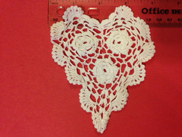 New Wholesale Doily Lot 12 White Crocheted Heart Shape 3.5 - 4&quot; Doilies NWT - $8.79