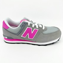 New Balance 574 Classics Grey Pink Suede Kids Running Sneakers KL574CDG - £39.27 GBP
