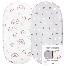 Bassinet Crib Sheets Set, Breathable Cozy Fitted Mattress Sheet, Elastic Travel  - £15.68 GBP