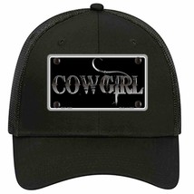 Cowgirl Black Novelty Black Mesh License Plate Hat - £23.31 GBP