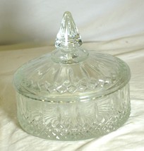 Princess Clear Indiana Glass Candy Dish Criss Cross Vertical Lines - £27.23 GBP