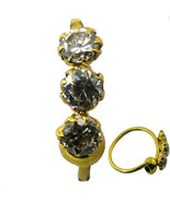 Ethnic Indian CZ Studded Nose Hoop Ring 14k Solid Real Yellow Gold - $651.18 MXN