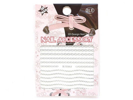 Nail Art 3D Decal Stickers silver Chain Line BLE044J - £2.50 GBP