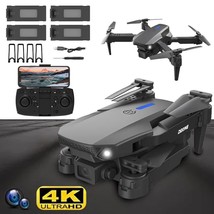2023 Drone 4K Hd Dual Camera Wifi Fpv Rc Foldable Quadcopter + 4 Batteries Set - £37.51 GBP