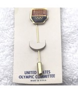 USA Olympics 1984 Stick Pin Still On Original Card Gold Tone Vintage 80s - £9.82 GBP
