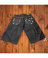 Vtg NWT Sz 32 Koman Denim Black Jeans Shorts Embellished Pockets Y2K Hip... - $788.23 MXN