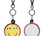 Victoria’s Secret PINK Yellow Happy Smiley Face Emoji Mirror Keychain Ba... - $10.89
