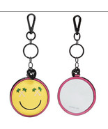Victoria’s Secret PINK Yellow Happy Smiley Face Emoji Mirror Keychain Ba... - £8.56 GBP