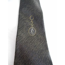 Vintage MCM Black Gold Roman coin Tie necktie Estate Find - $119.07 MXN