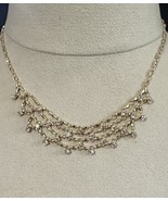 Rhinestone Bib Necklace Gold Tone Gilded Age Downton Abby Art Deco Style - $298.05 MXN