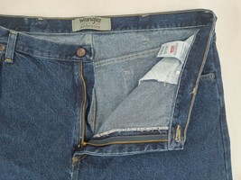 Vintage Wrangler Authentic Size 42&quot;W x 30&quot;L Men&#39;s Blue Distressed Denim ... - £10.65 GBP