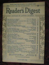 Reader&#39;s Digest January 1941 WWII England Jim Tully John Erskine Blair Niles  - £6.33 GBP
