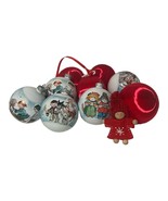 Shiny Brite Ball Sleeve Christmas Ornaments and Red Satan Silk Balls Lot - $242.33 MXN