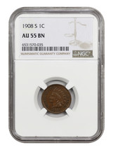 1908-S 1C NGC AU55 - $290.27