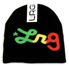 LRG Lifted Research Group Black Knit Beanie Skull Cap Men&#39;s One Size NWT - £29.56 GBP