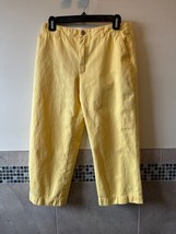 MAX MARA Weekend Yellow 100% Cotton Chino Cropped Pants SZ 8 - £58.48 GBP
