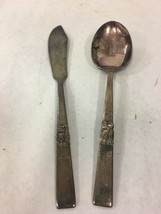 Community  SUGAR SPOON BUTTER KNIFE  Silverplate pair Mid Century - £23.73 GBP