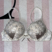 Victoria&#39;s Secret Taupe Bling Very Sexy Plunge Adds 2 Cups Push Up Bra -... - £59.94 GBP