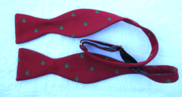 Original Adjusto Tie Bow Tie Christmas Green Trees on Red Vintage Adjust... - £13.39 GBP