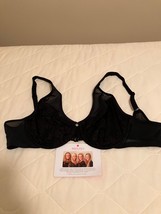 NEW Breezies Mesh and Lace Unlined Underwire Bra Black 40B A381392 Under... - $18.95