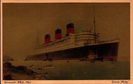 Vintage Postcard - Cunard White Star - &quot;Queen Mary&quot; BK37 - £2.78 GBP