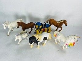 Lot of  7 Schleich Horse Figures Rainbow Unicorn Knight Stallion Mare - £23.58 GBP