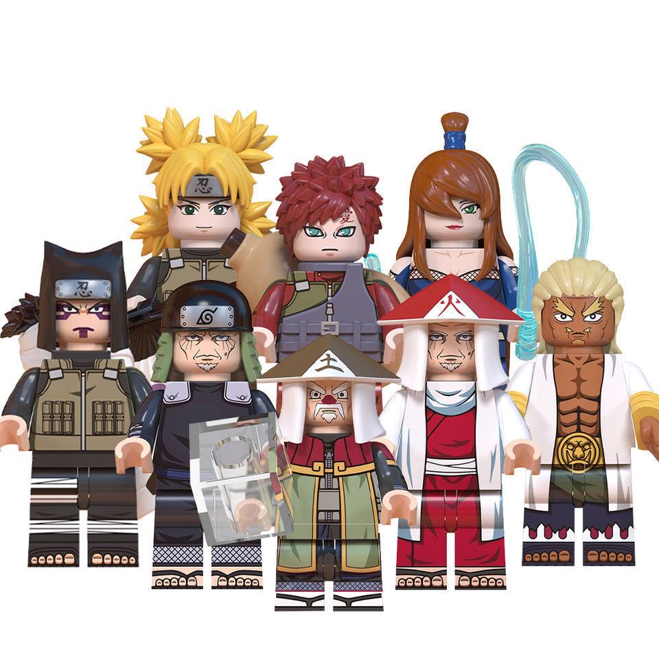 8pcs Hiruzen Mei Terumi Raikage Onoki Gaara Temari Naruto Custom Minifigures