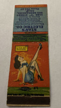 Matchbook Cover Matchcover Girlie Girly Pinup Stan’s Electric Co CA - $1.90
