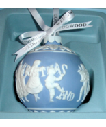 Wedgwood Ornament Merry Christmas &amp; Happy New Year Blue &amp; White Jasper B... - £51.87 GBP