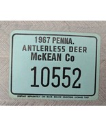 1967 Antlerless Deer 10552 McKean Co Cardboard Hunting License Pennsylvania - £20.29 GBP
