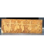 Vtg Pyrography Wood Burning Artwork Dutch Children Running Dancing Playing - $49.99