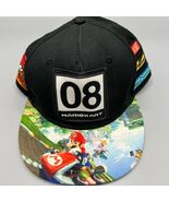 Mario Kart 08 Nintendo Hat Motors Snap Back Cap Black Youth - $235.42 MXN