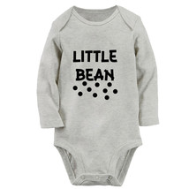Babies Little Bean Funny Romper Baby Bodysuit Newborn Jumpsuit Kids Long Outfits - £8.71 GBP
