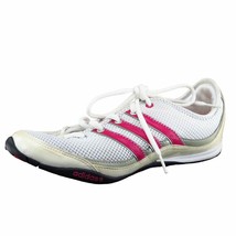 adidas Women Sz 8.5 M White Lace Up Running Mesh Shoe - £15.88 GBP