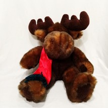 Moose Brown Red Scarf Plush Stuffed Animal Toy 18&quot; MTY International Wil... - $34.99