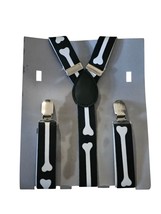 Halloween Boys Trousers Braces Asjustable Elasticated One Size Skeleton  - $11.76