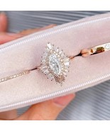 Starburst Art Deco Engagement Ring Marquise Cut Moissanite Ring Vintage ... - £81.18 GBP