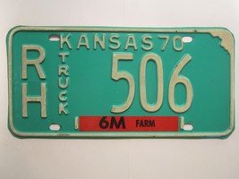 LICENSE PLATE Truck Tag 1970 KANSAS RH 506 Rush County [Z270] - £5.63 GBP