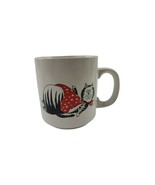 Vintage Black &amp; Red Sleepy Cat Whimsical Animal Coffee Tea Mug - $239.70 MXN